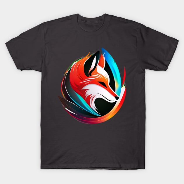 Artful Kitsune Fox T-Shirt by Holisticfox